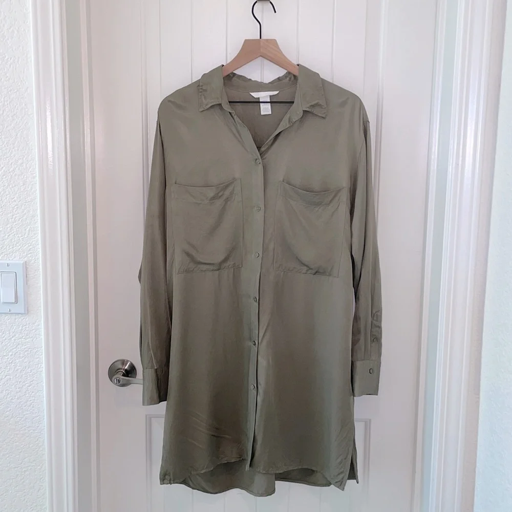 H&M Olive Tunic- oversized NWOT - Picture 2 of 11